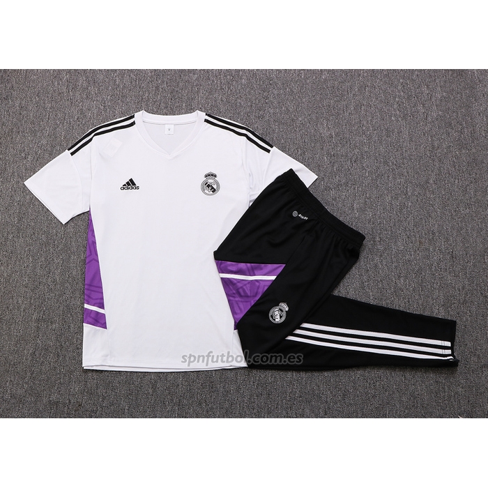 Chandal del Real Madrid Manga Corta 2022-2023 Blanco y Purpura